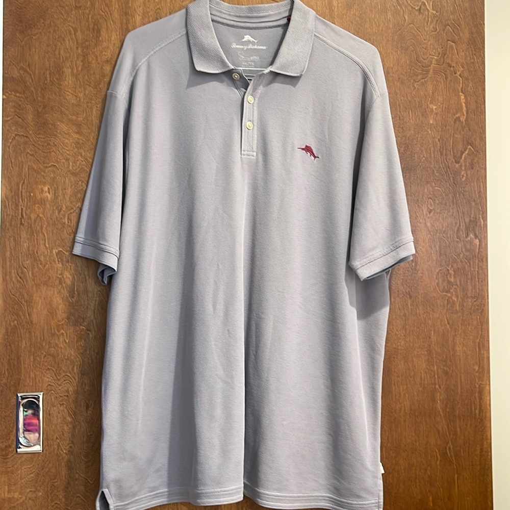 Dusty gray lavender Tommy Bahama short sleeve polo XXL